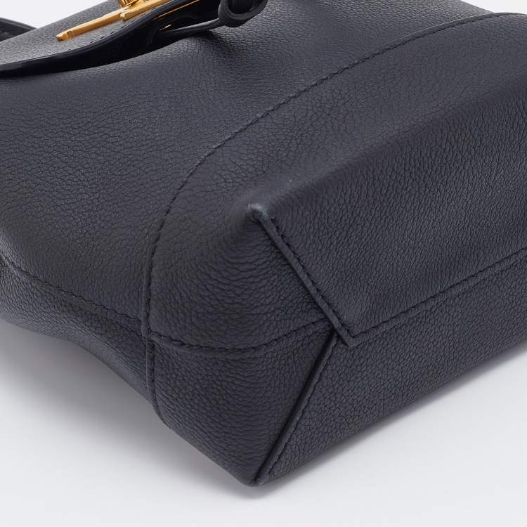 Pre Owned Louis Vuitton Black Leather Lockme Backpack