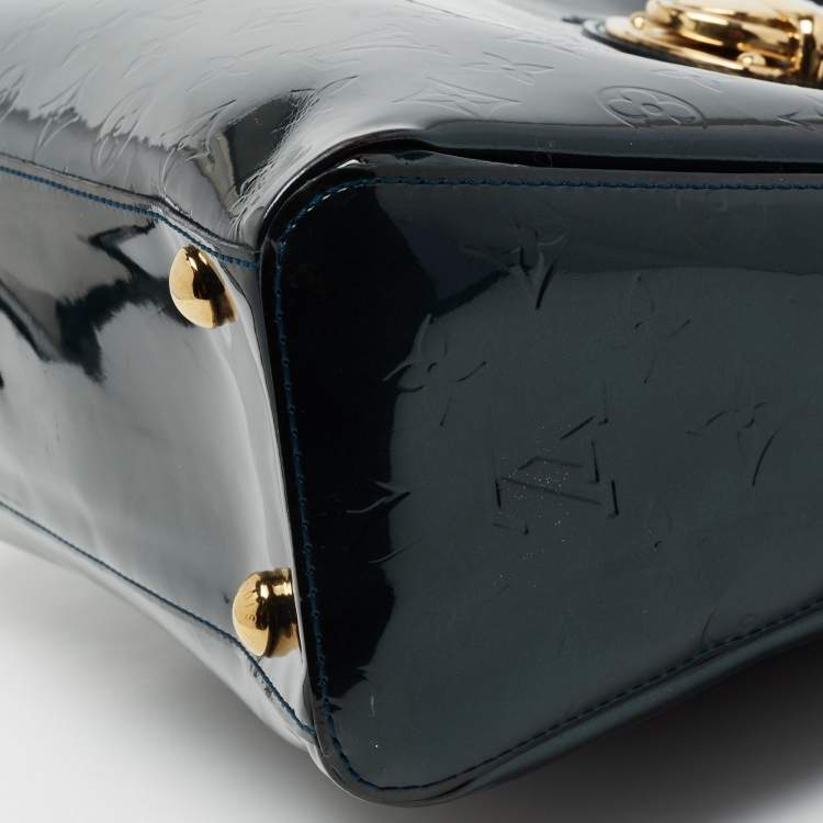 Pre Owned Louis Vuitton Blue Nuit Monogram Vernis Melrose Avenue Bag