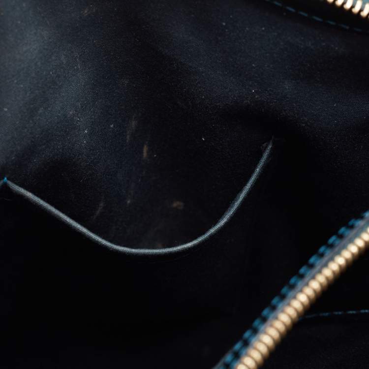Pre Owned Louis Vuitton Blue Nuit Monogram Vernis Melrose Avenue Bag
