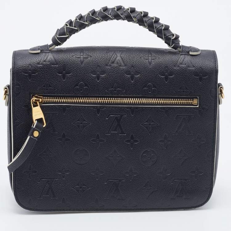 Pre Owned Louis Vuitton Black Empreinte Leather Braided Pochette Metis Bag