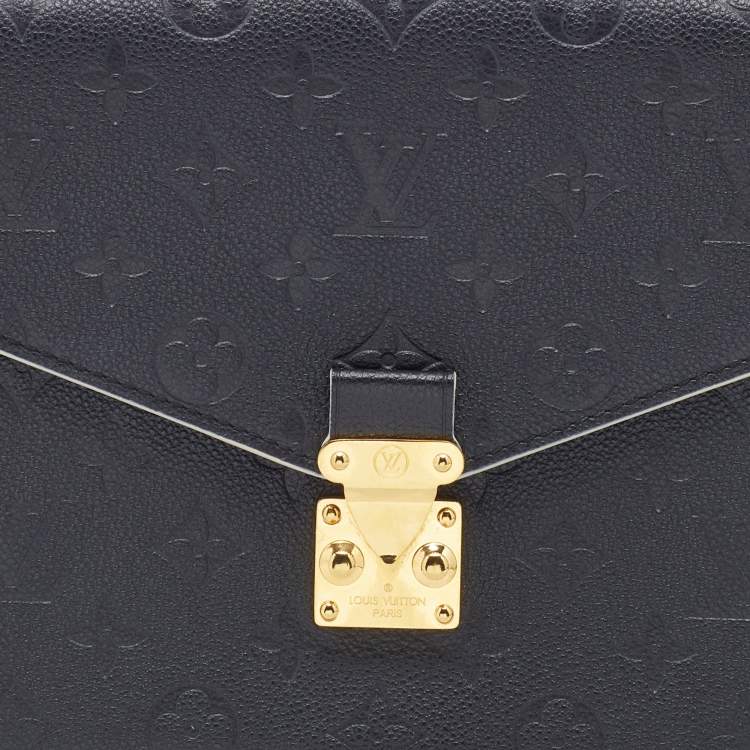 Pre Owned Louis Vuitton Black Empreinte Leather Braided Pochette Metis Bag