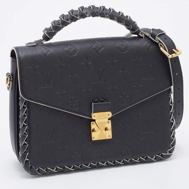 Pre Owned Louis Vuitton Black Empreinte Leather Braided Pochette Metis Bag
