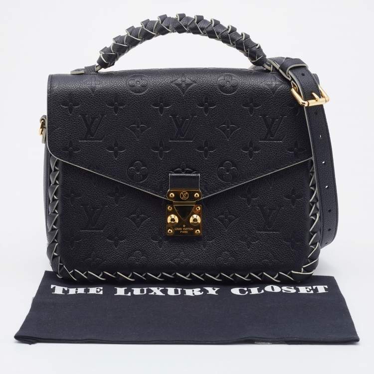 Pre Owned Louis Vuitton Black Empreinte Leather Braided Pochette Metis Bag