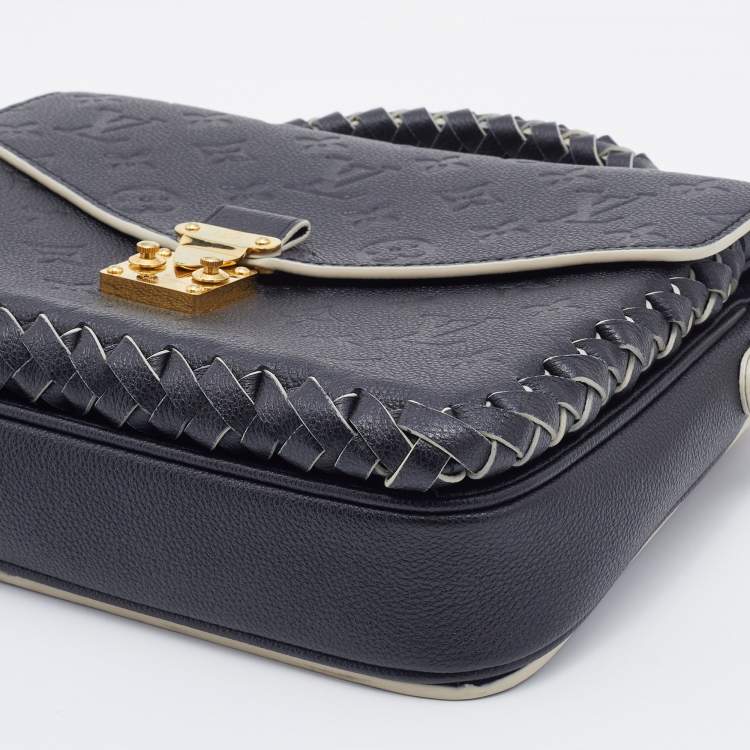 Pre Owned Louis Vuitton Black Empreinte Leather Braided Pochette Metis Bag