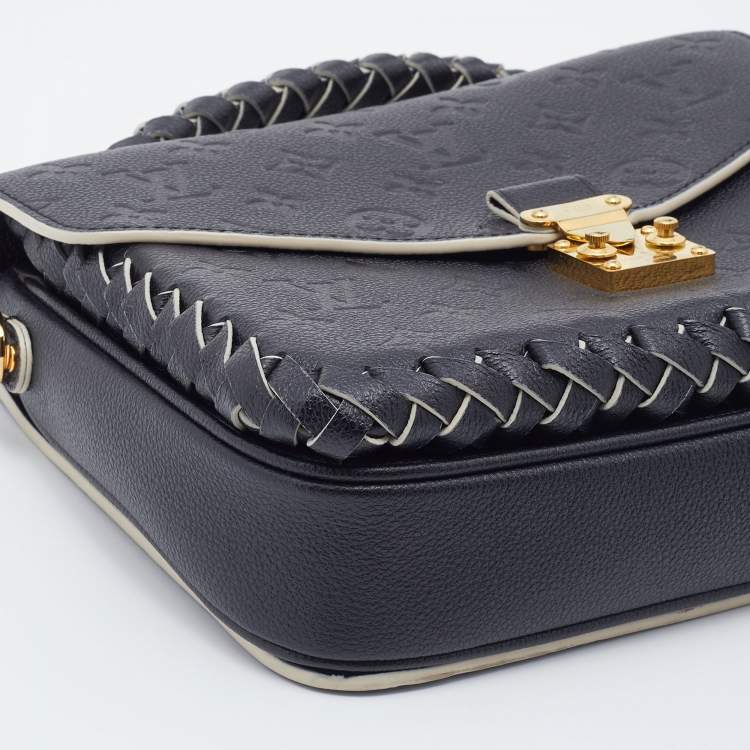 Pre Owned Louis Vuitton Black Empreinte Leather Braided Pochette Metis Bag