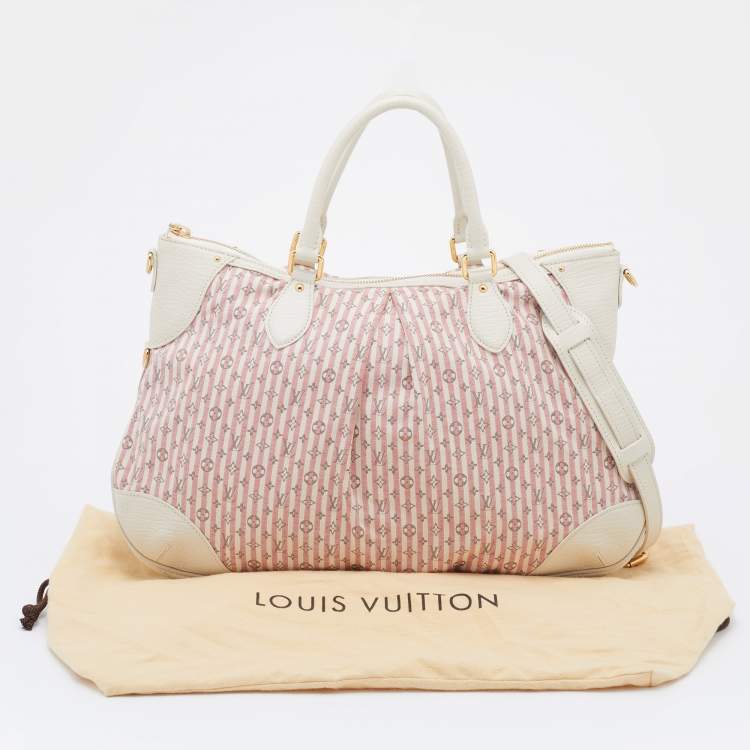 Pre Owned Louis Vuitton Red/White Mini Lin Canvas Croisette Marina GM Bag