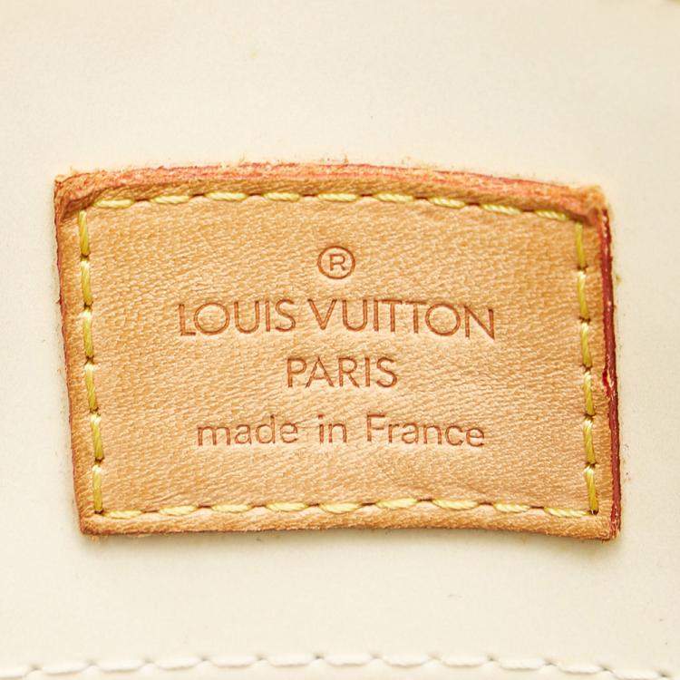 Pre Owned Louis Vuitton Brown/White Vernis Reade PM