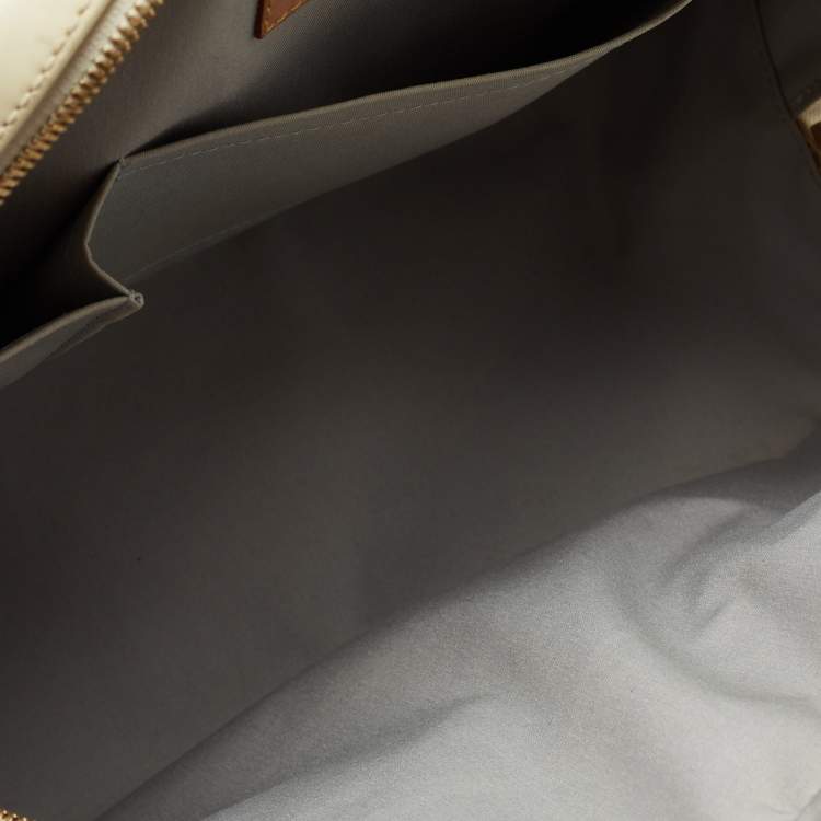 Pre Owned Louis Vuitton Cream Monogram Vernis Summit Drive Bag