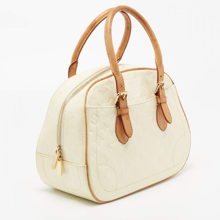 Pre Owned Louis Vuitton Cream Monogram Vernis Summit Drive Bag
