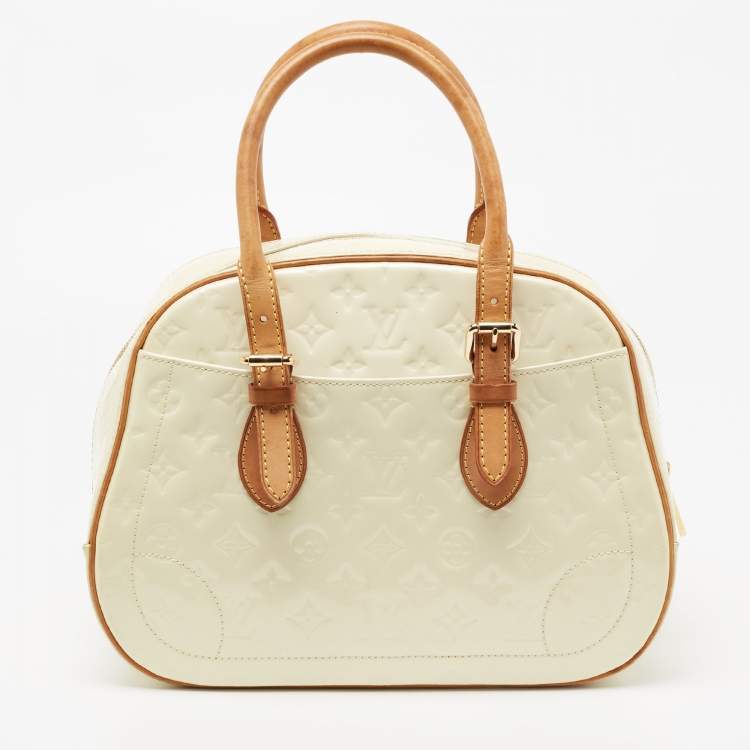 Pre Owned Louis Vuitton Cream Monogram Vernis Summit Drive Bag