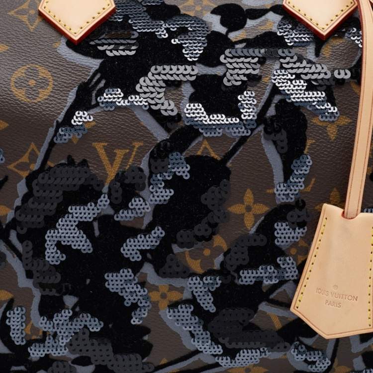 Pre Owned Louis Vuitton Monogram Canvas Limited Edition Fleur De Jais Speedy 30 Bag