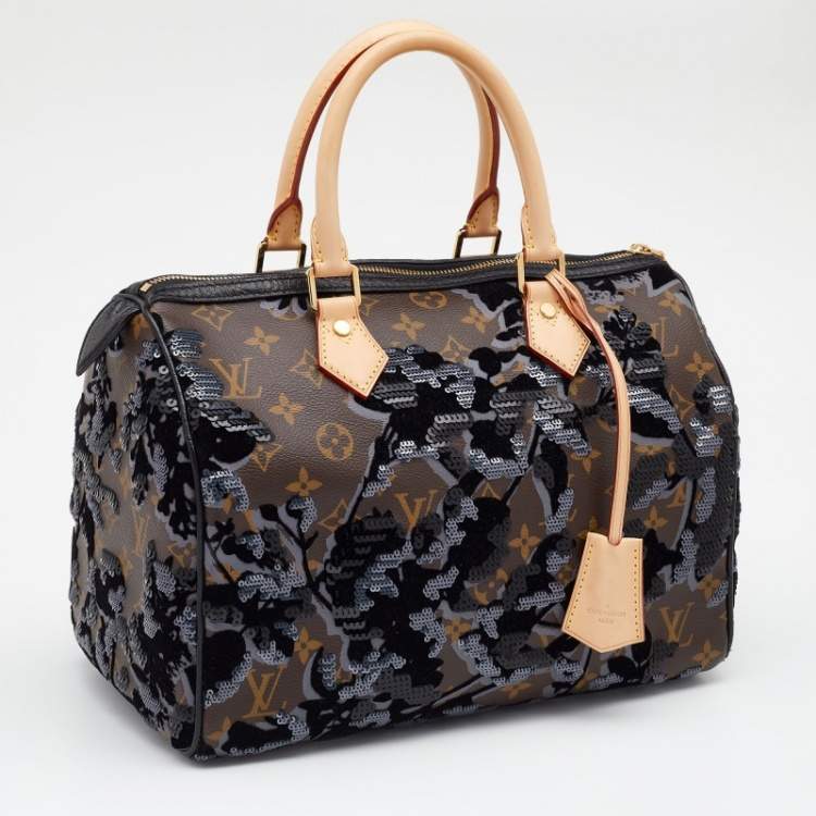 Pre Owned Louis Vuitton Monogram Canvas Limited Edition Fleur De Jais Speedy 30 Bag