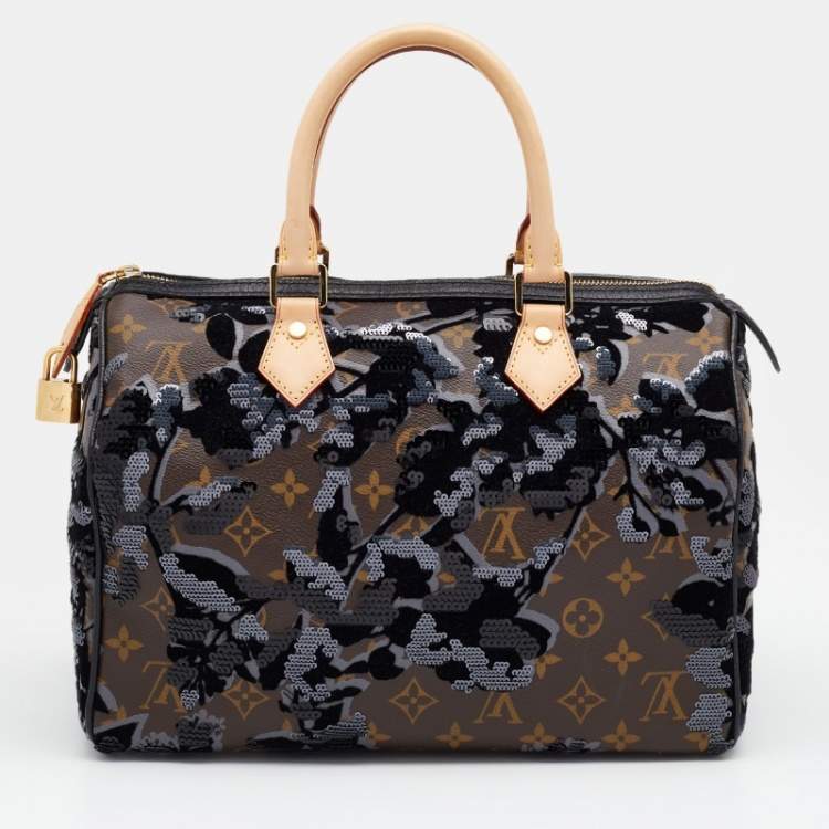 Pre Owned Louis Vuitton Monogram Canvas Limited Edition Fleur De Jais Speedy 30 Bag