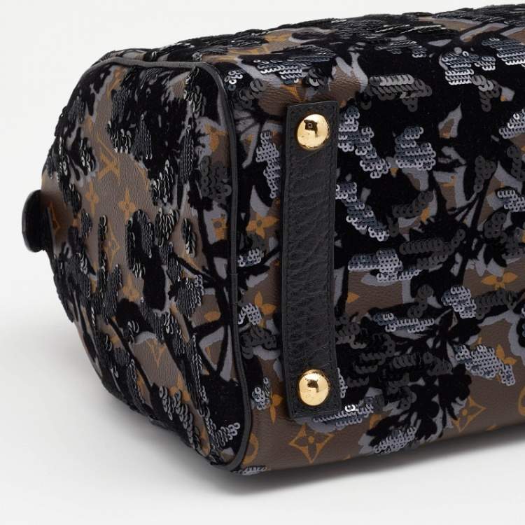Pre Owned Louis Vuitton Monogram Canvas Limited Edition Fleur De Jais Speedy 30 Bag