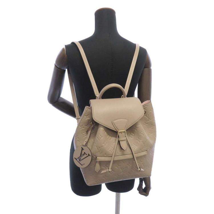 Pre Owned Louis Vuitton Beige Monogram Empreinte Leather Montsouris PM Backpack 