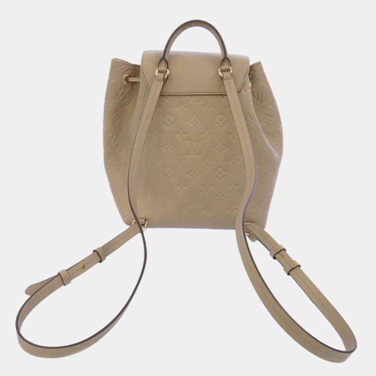 Pre Owned Louis Vuitton Beige Monogram Empreinte Leather Montsouris PM Backpack 