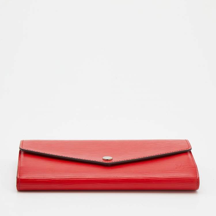 Pre Owned Louis Vuitton Coquelicot Epi Leather Sarah Wallet