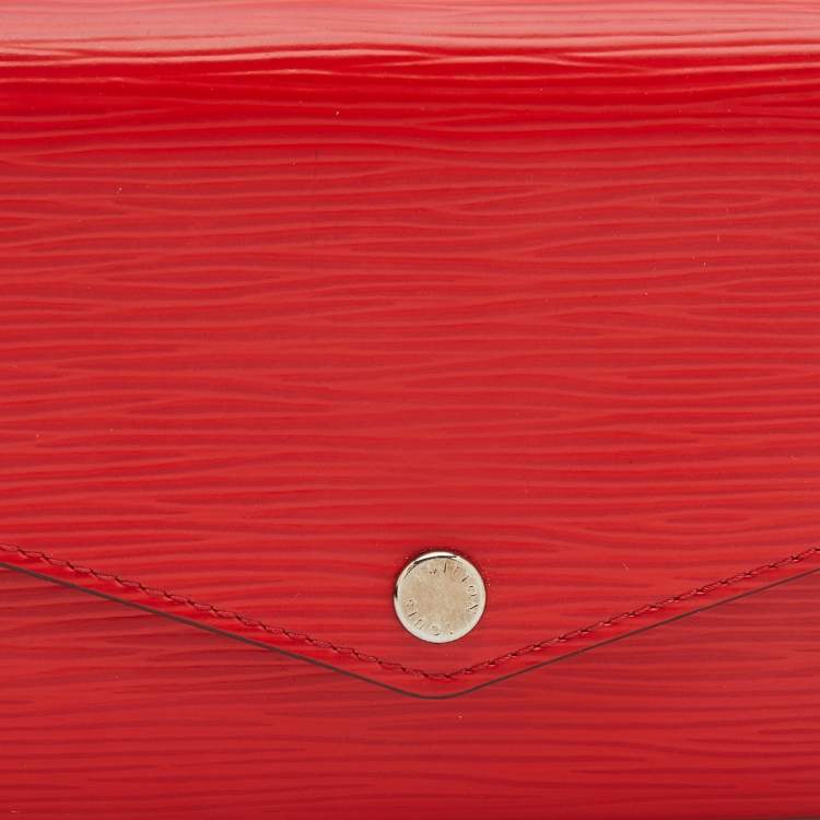 Pre Owned Louis Vuitton Coquelicot Epi Leather Sarah Wallet