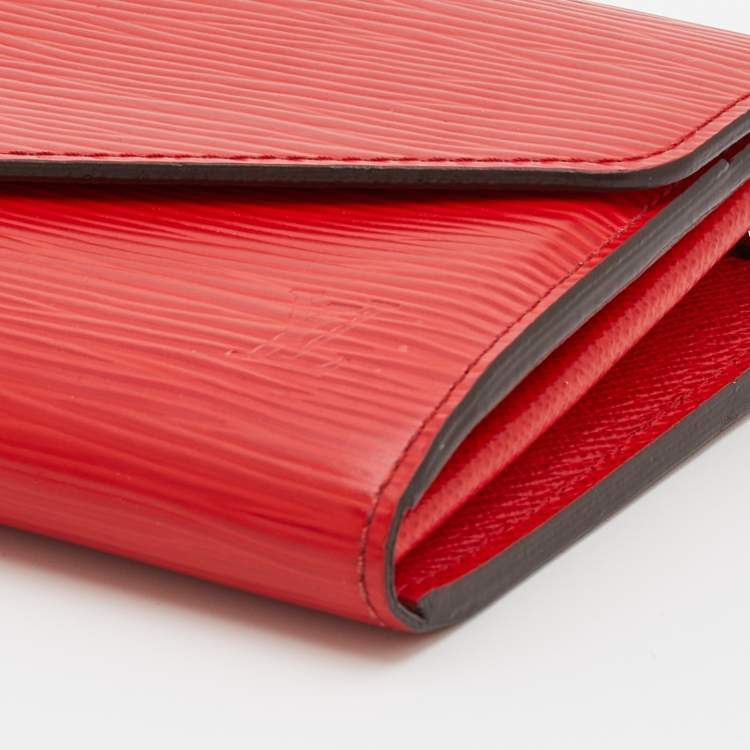 Pre Owned Louis Vuitton Coquelicot Epi Leather Sarah Wallet