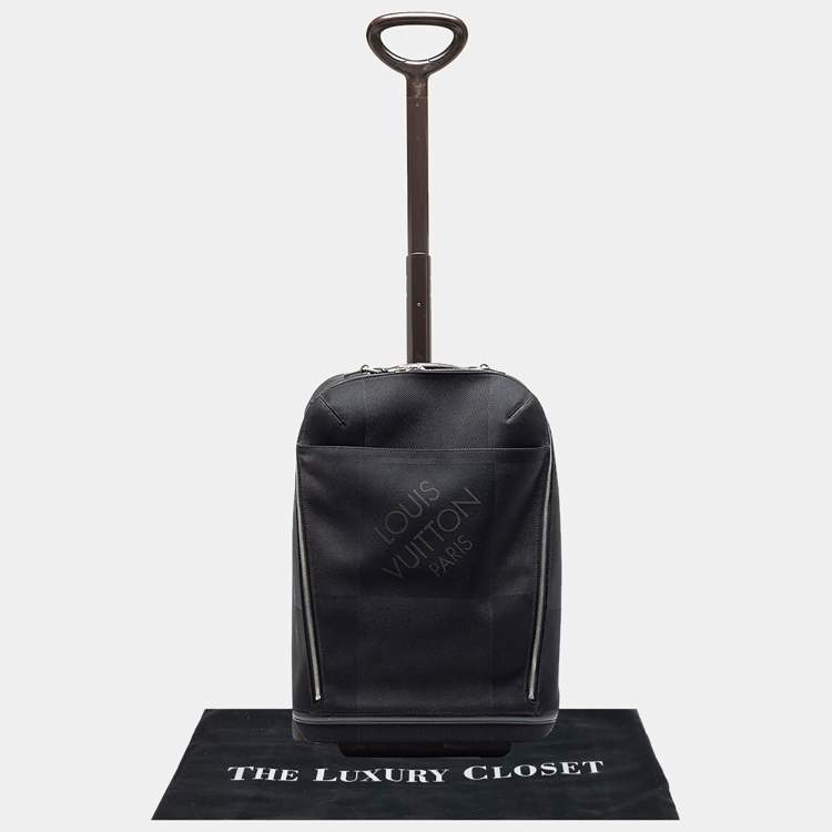 Pre Owned Louis Vuitton Black/Brown Damier Canvas And Leather Vintage Geant Conquerant 55 Roller Luggage