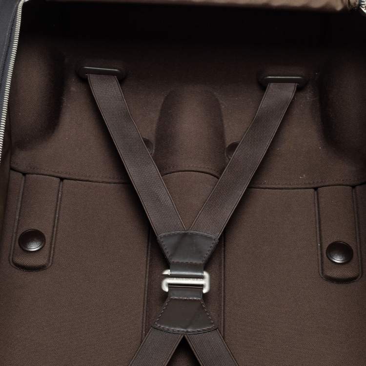 Pre Owned Louis Vuitton Black/Brown Damier Canvas And Leather Vintage Geant Conquerant 55 Roller Luggage