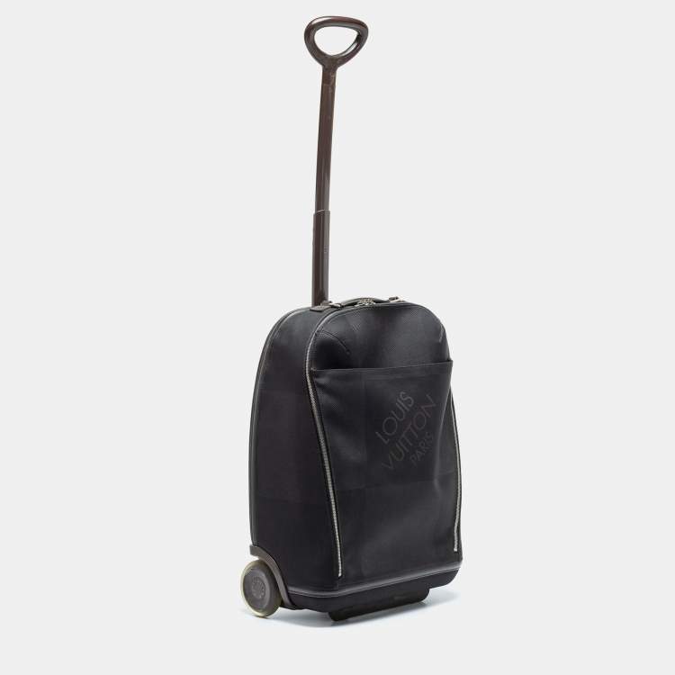 Pre Owned Louis Vuitton Black/Brown Damier Canvas And Leather Vintage Geant Conquerant 55 Roller Luggage