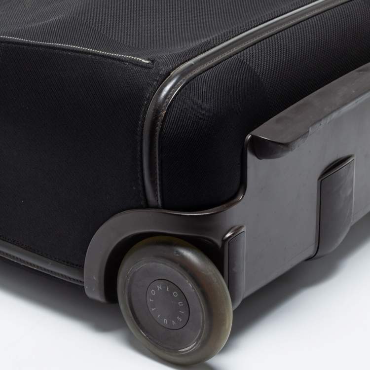 Pre Owned Louis Vuitton Black/Brown Damier Canvas And Leather Vintage Geant Conquerant 55 Roller Luggage