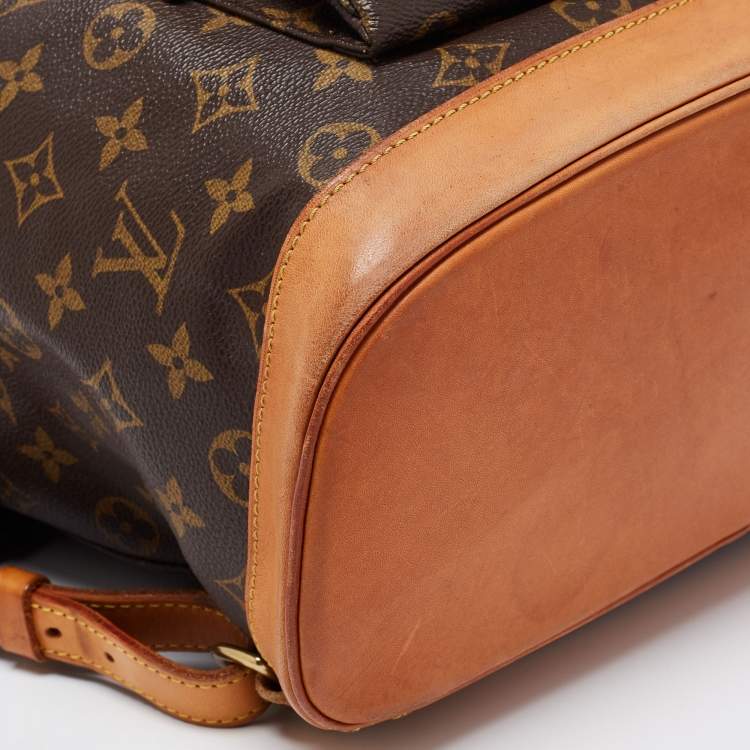 Pre Owned Louis Vuitton Brown Monogram Canvas And Leather Montsouris GM Bag