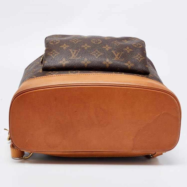 Pre Owned Louis Vuitton Brown Monogram Canvas And Leather Montsouris GM Bag
