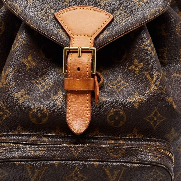 Pre Owned Louis Vuitton Brown Monogram Canvas And Leather Montsouris GM Bag