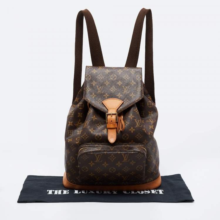 Pre Owned Louis Vuitton Brown Monogram Canvas And Leather Montsouris GM Bag