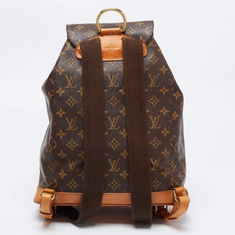 Pre Owned Louis Vuitton Brown Monogram Canvas And Leather Montsouris GM Bag