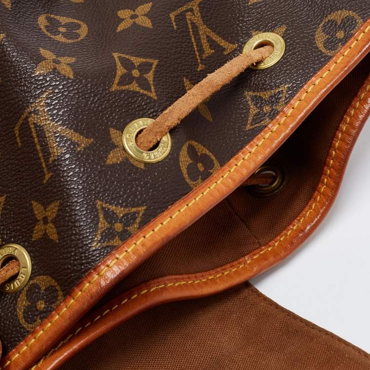 Pre Owned Louis Vuitton Brown Monogram Canvas And Leather Montsouris GM Bag