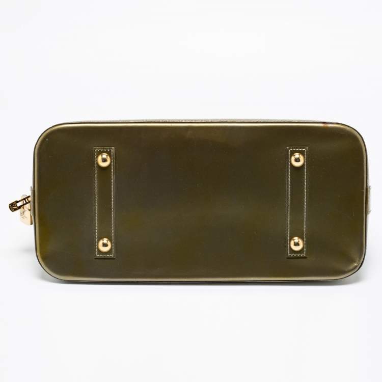 Pre Owned Louis Vuitton Vert Olive Monogram Vernis Leather Alma GM Bag