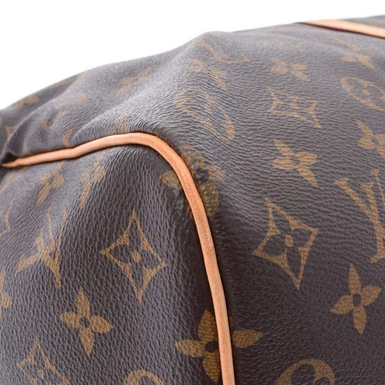 Pre Owned Louis Vuitton Brown Canvas Keepall Bandouliere 50 Duffel Bag 