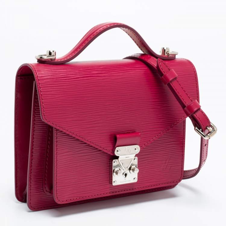 Pre Owned Louis Vuitton Fuchsia Epi Leather Monceau BB Bag