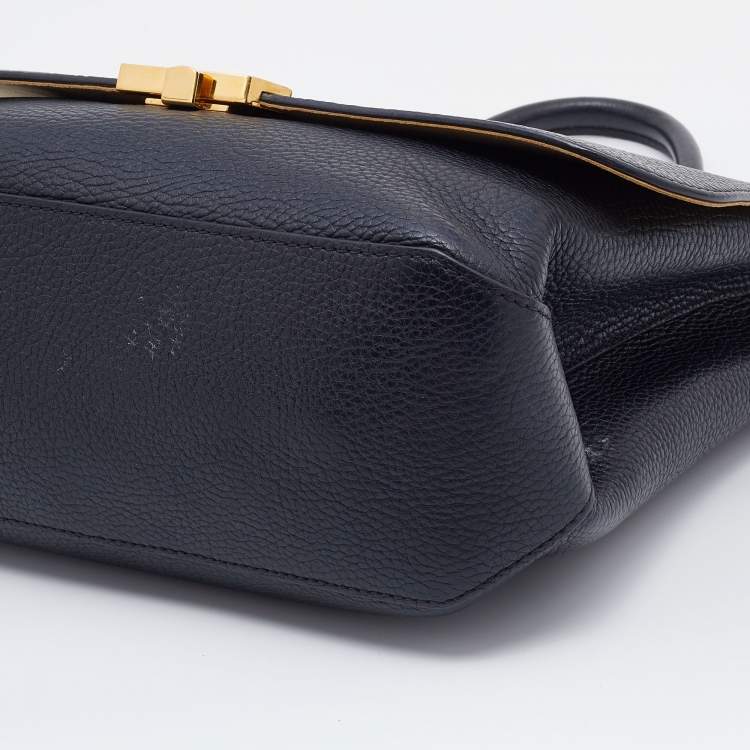 Pre Owned Louis Vuitton Black Taurillon Leather Volta Top Handle Bag
