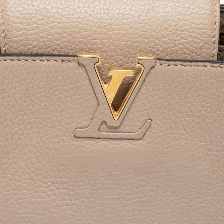 Pre Owned Louis Vuitton Galet Taurillon Leather And Python Capucines BB Bag