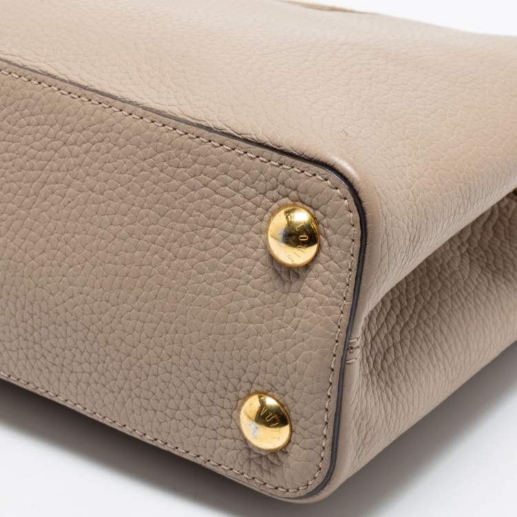 Pre Owned Louis Vuitton Galet Taurillon Leather And Python Capucines BB Bag