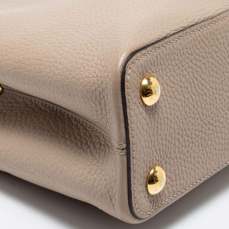 Pre Owned Louis Vuitton Galet Taurillon Leather And Python Capucines BB Bag