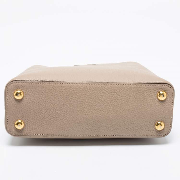 Pre Owned Louis Vuitton Galet Taurillon Leather And Python Capucines BB Bag