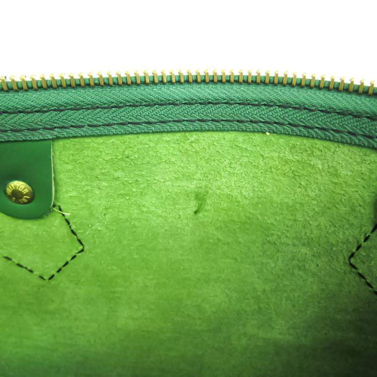 Pre Owned Louis Vuitton Green Epi Leather Speedy 35 Satchel Bag 