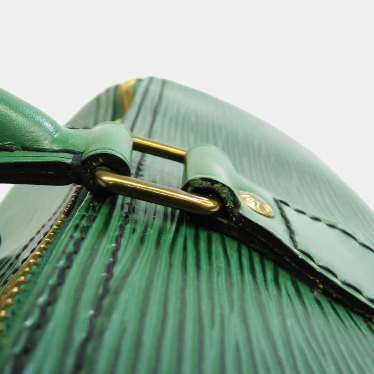 Pre Owned Louis Vuitton Green Epi Leather Speedy 35 Satchel Bag 