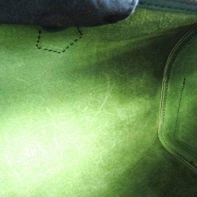 Pre Owned Louis Vuitton Green Epi Leather Speedy 35 Satchel Bag 