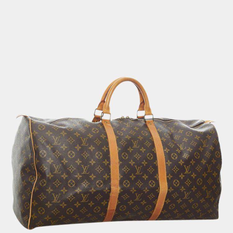 Pre Owned Louis Vuitton Brown Monogram Keepall 60 Bag