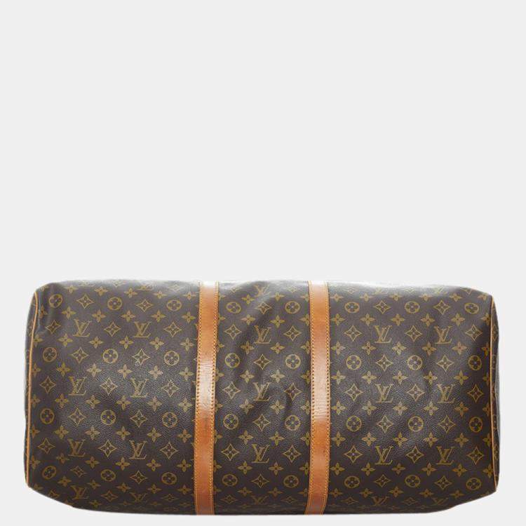 Pre Owned Louis Vuitton Brown Monogram Keepall 60 Bag