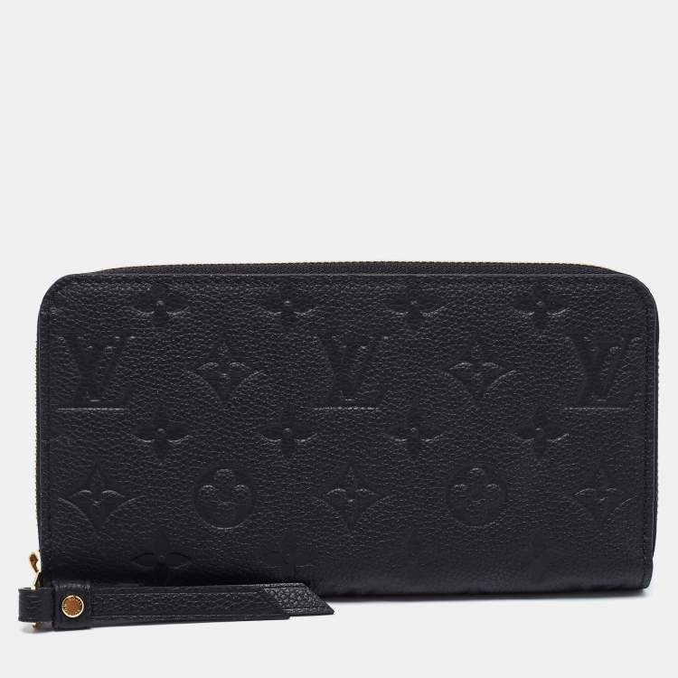 LOUIS VUITTON Monogram Empreinte Leather Zippy Wallet Black