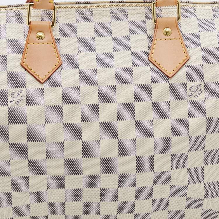 Pre Owned Louis Vuitton Damier Azur Canvas Speedy 30 Bag