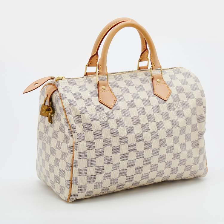 Pre Owned Louis Vuitton Damier Azur Canvas Speedy 30 Bag