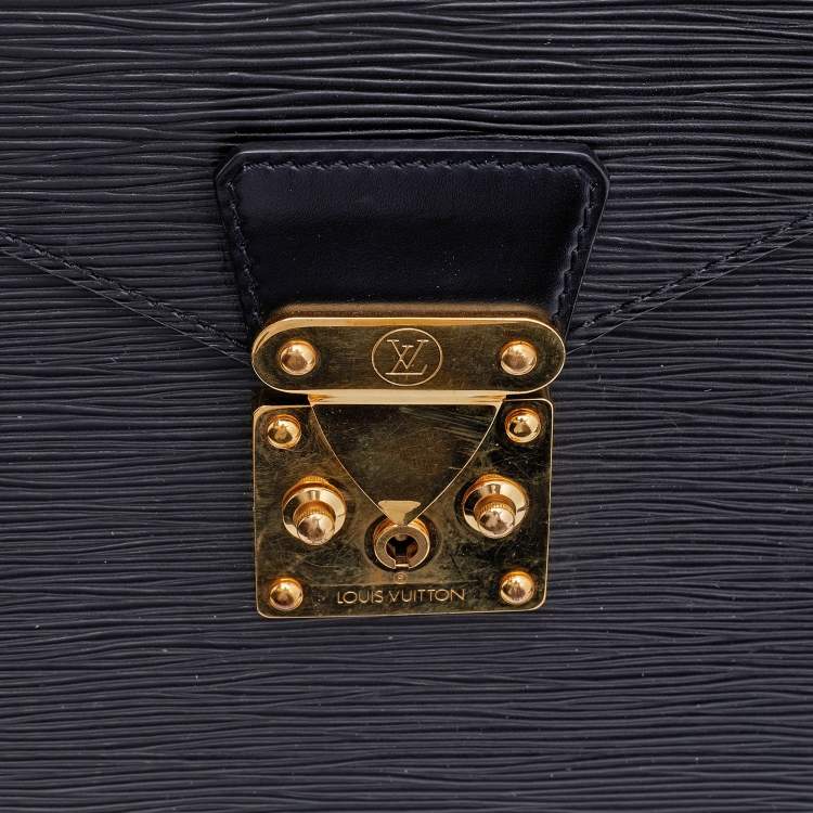 Pre Owned Louis Vuitton Black Epi Leather Serviette Conseiller Business Briefcase